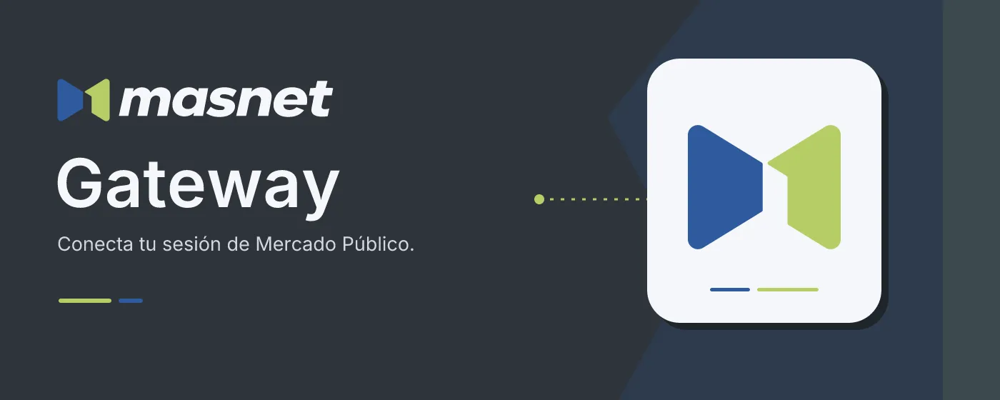 Marca Masnet Gateway, extensión Chromium que conecta tu sesión de Mercado Público.