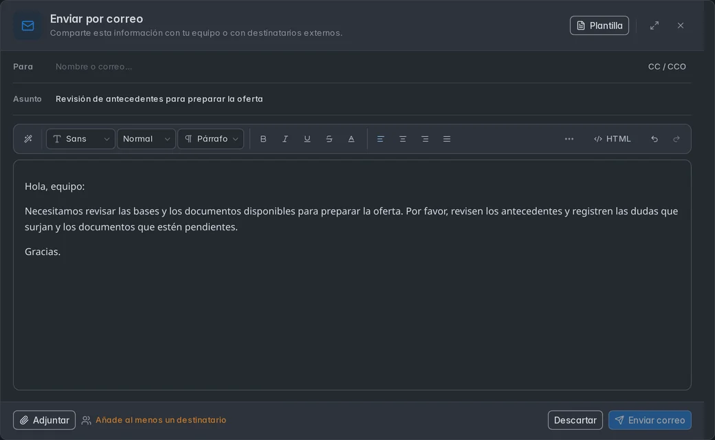 Propuesta aplicada al borrador del compositor real.